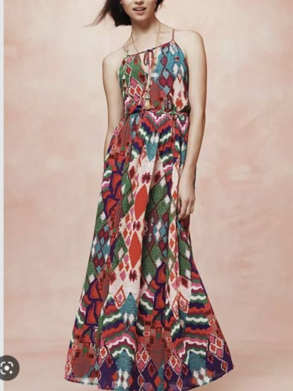 Anthropologie Maeve Ikat Tarana Maxi Dress Size M
